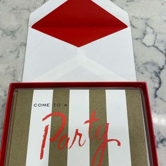 Kate Spade 10’Come to a Party Fold Over Invitations Crane & Co Stationary NWT - Picture 7 of 10